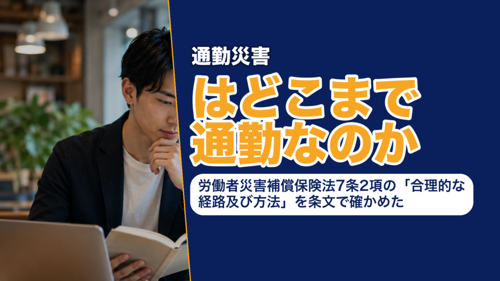 通勤災害はどこまで通勤なのか──労働者災害補償保険法7条2項の「合理的な経路及び方法」を条文で確かめた